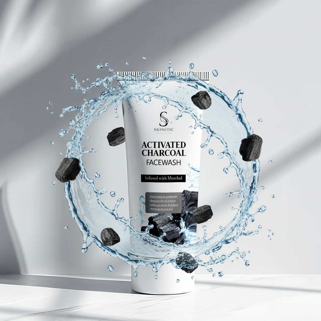 Product with Charcoal & Water Splash